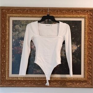 Abercrombie & Fitch White Square Neck Bodysuit